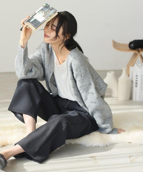 itto...(イット)の「まるで穿く毛布!コーディロイ風あったか裏ベロアパンツ(スウェットパンツ・レディース・チャコール/ブラック・FREE)」の9枚目の写真