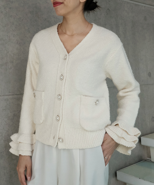 IENA（イエナ）の「Maison IENA Tweedyニットジャケット（カーディガン