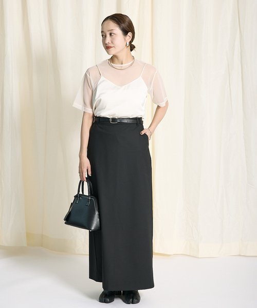 JOURNAL STANDARD（ジャーナルスタンダード）の「JS オケージョン＊トロストレッチスカート（スカート・レディース・ネイビー/チャコールグレー/ブラック・36/38）」の5枚目の写真