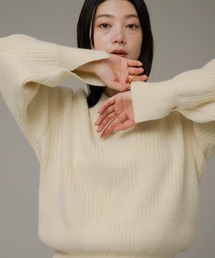 URBAN RESEARCH Sonny Label | Vネック配色スクエアパターンニット(ニット/セーター)