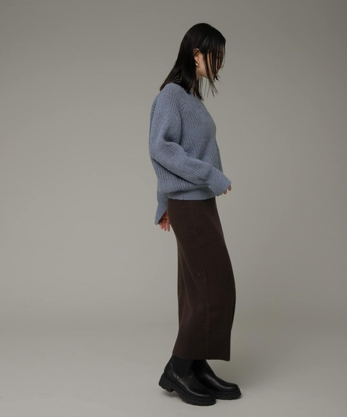 URBAN RESEARCH Sonny Label（アーバンリサーチサニーレーベル）の「Vネック配色スクエアパターンニット（ニット/セーター・レディース・ホワイト系その他/ベージュ系その他/ブルー系その他・FREE）」の19枚目の写真