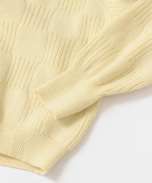 URBAN RESEARCH Sonny Label（アーバンリサーチサニーレーベル）の「Vネック配色スクエアパターンニット（ニット/セーター・レディース・ホワイト系その他/ベージュ系その他/ブルー系その他・FREE）」の8枚目の写真