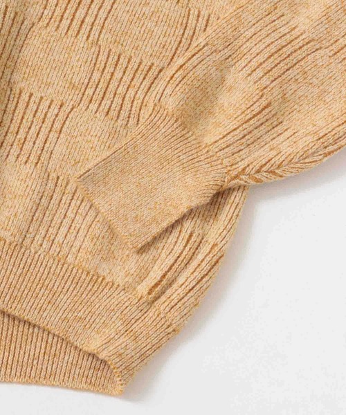 URBAN RESEARCH Sonny Label（アーバンリサーチサニーレーベル）の「Vネック配色スクエアパターンニット（ニット/セーター・レディース・ホワイト系その他/ベージュ系その他/ブルー系その他・FREE）」の7枚目の写真