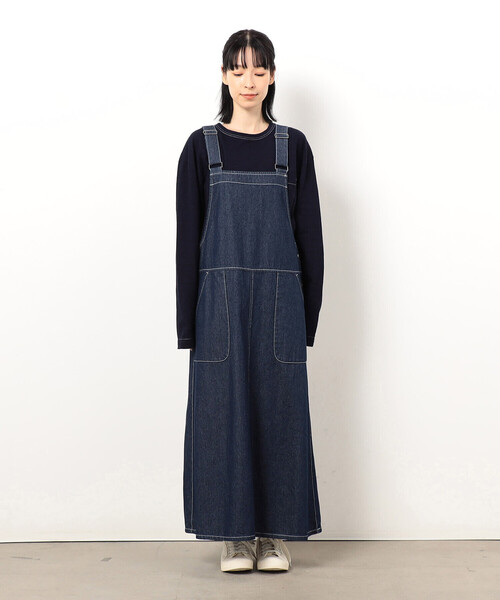 ONIGIRI（オニギリ）の「デニムジャンパースカート（ワンピース・レディース・ネイビー/サックスブルー・FREE）」の11枚目の写真