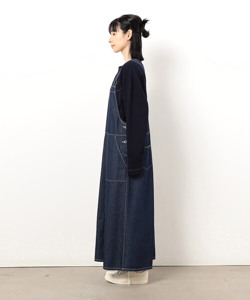 ONIGIRI（オニギリ）の「デニムジャンパースカート（ワンピース・レディース・ネイビー/サックスブルー・FREE）」の12枚目の写真