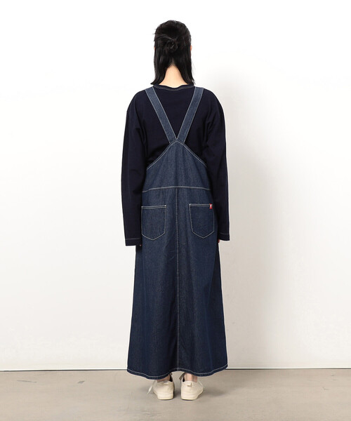 ONIGIRI（オニギリ）の「デニムジャンパースカート（ワンピース・レディース・ネイビー/サックスブルー・FREE）」の13枚目の写真