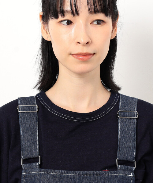 ONIGIRI（オニギリ）の「デニムジャンパースカート（ワンピース・レディース・ネイビー/サックスブルー・FREE）」の14枚目の写真