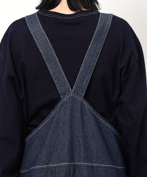 ONIGIRI（オニギリ）の「デニムジャンパースカート（ワンピース・レディース・ネイビー/サックスブルー・FREE）」の15枚目の写真