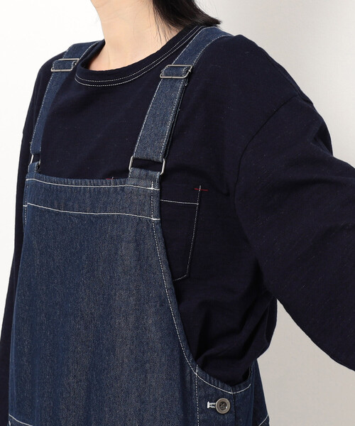 ONIGIRI（オニギリ）の「デニムジャンパースカート（ワンピース・レディース・ネイビー/サックスブルー・FREE）」の16枚目の写真