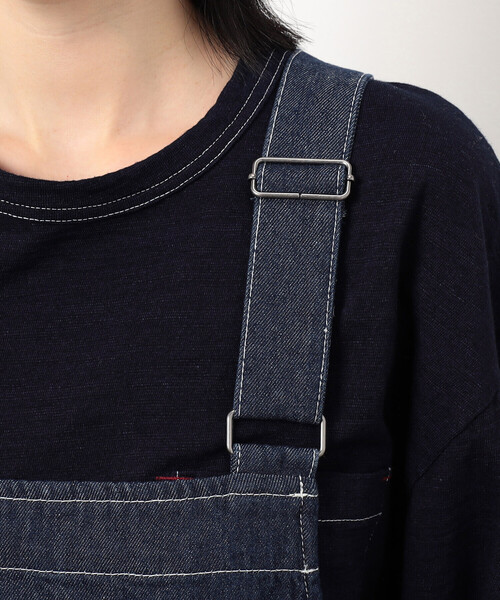 ONIGIRI（オニギリ）の「デニムジャンパースカート（ワンピース・レディース・ネイビー/サックスブルー・FREE）」の17枚目の写真