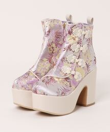 【美品】Irregular Choice 花柄 リボン ショートブーツ 個性派 ブーツ（花柄・ボタニカル柄）ファッション通販 - ZOZOTOWN