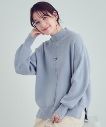 SHOO・LA・RUE | 【S-LL/洗える/ちくちくしにくい/静電気軽減】スウェットライク ハイネックニット(ニット/セーター)