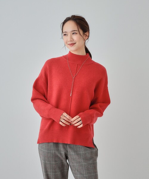 SHOO・LA・RUE(シューラルー)の「【洗える/ちくちくしにくい/静電気軽減】スウェットライク ハイネックニット(ニット/セーター・レディース・アイボリー/オレンジ/ダークグレー/ライトブルー・04/03/02/01)」の16枚目の写真