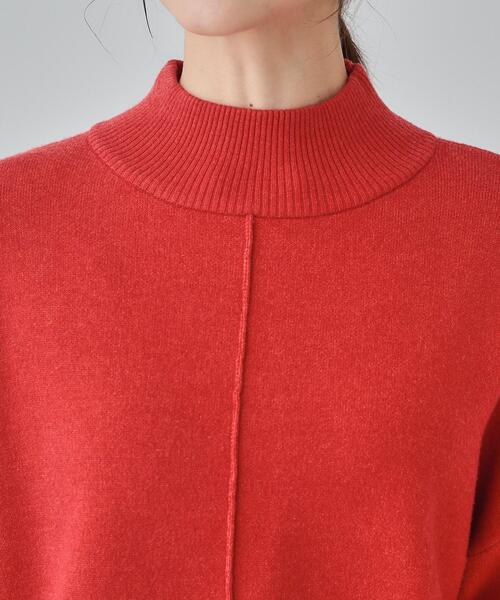 SHOO・LA・RUE(シューラルー)の「【洗える/ちくちくしにくい/静電気軽減】スウェットライク ハイネックニット(ニット/セーター・レディース・アイボリー/オレンジ/ダークグレー/ライトブルー・04/03/02/01)」の5枚目の写真