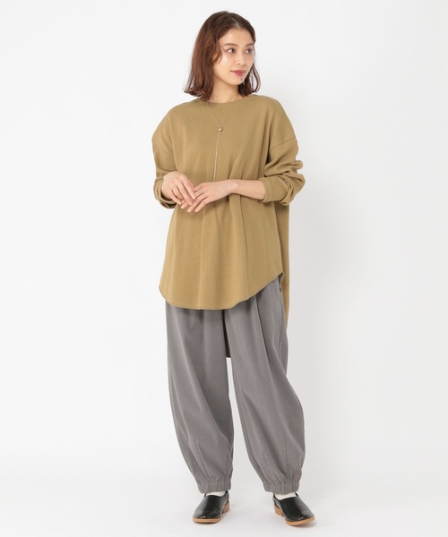 studio CLIP（スタディオクリップ）の「イージーコール裾ゴムパンツ[プチ・プラスサイズあり]（その他パンツ・レディース・グレー/アイボリー/ライトグレー/イエロー・LARGE/ﾌﾘｰ(L)/MEDIUM/PF）」の7枚目の写真