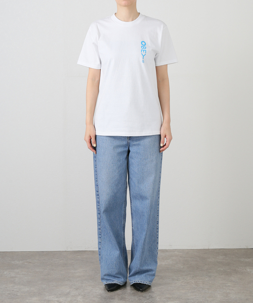 OBEY(オベイ)の「【OBEY / オベイ】DDDDESIGN 1652639 83(Tシャツ/カットソー・レディース・グリーン/ホワイト・SMALL/MEDIUM)」の4枚目の写真