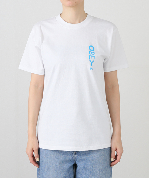 OBEY(オベイ)の「【OBEY / オベイ】DDDDESIGN 1652639 83(Tシャツ/カットソー・レディース・グリーン/ホワイト・SMALL/MEDIUM)」の5枚目の写真