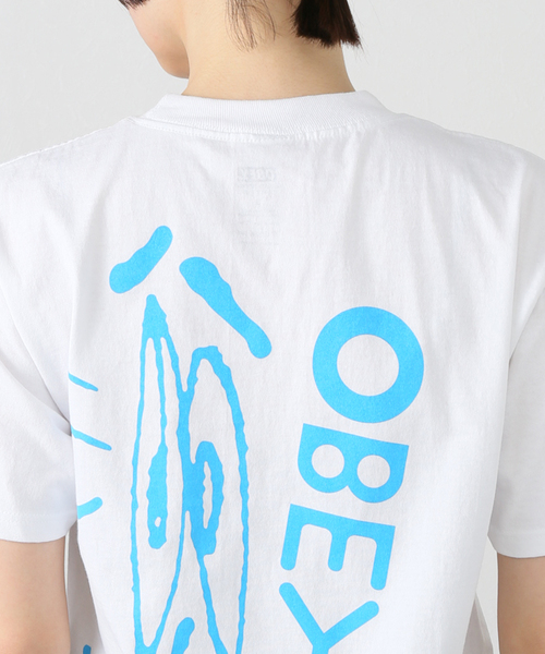 OBEY(オベイ)の「【OBEY / オベイ】DDDDESIGN 1652639 83(Tシャツ/カットソー・レディース・グリーン/ホワイト・SMALL/MEDIUM)」の9枚目の写真