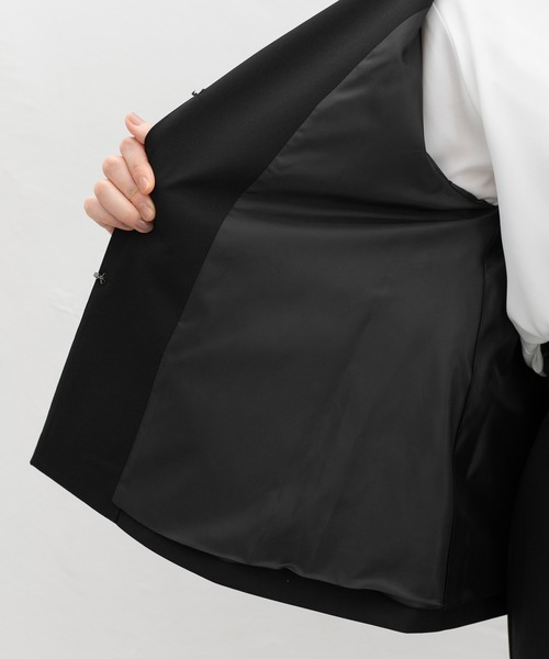 Honeys（ハニーズ）の「【ストレッチ・ウォッシャブル・イージーケア】セレモニー対応９分袖Ａラインノーカラージャケット（ノーカラージャケット・レディース・ネイビー/ベージュ/グレイッシュベージュ/ブラック・3L/L/LL/M/S）」の9枚目の写真