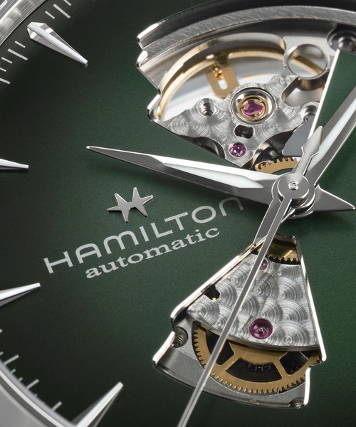 HAMILTON（ハミルトン）の「HAMILTON [ハミルトン] 腕時計 Jazzmaster （ジャズマスター） Open Heart オート 自動巻き 42MM グリーン×ブラウン（アナログ腕時計・メンズ・グリーン・FREE）」の5枚目の写真