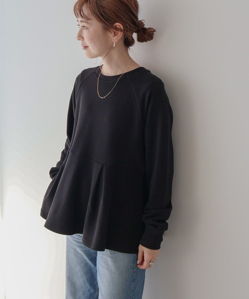 AMERICAN HOLIC(アメリカンホリック)の「袖ボリュームペプラムスウェット(スウェット・レディース・オフホワイト/ブラック/ミント・L/M)」の8枚目の写真