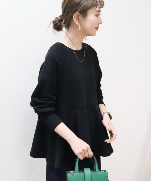 AMERICAN HOLIC(アメリカンホリック)の「袖ボリュームペプラムスウェット(スウェット・レディース・オフホワイト/ブラック/ミント・L/M)」の12枚目の写真