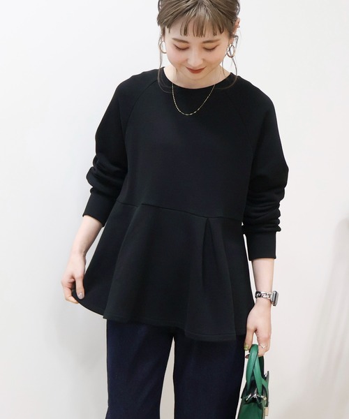 AMERICAN HOLIC(アメリカンホリック)の「袖ボリュームペプラムスウェット(スウェット・レディース・オフホワイト/ブラック/ミント・L/M)」の13枚目の写真