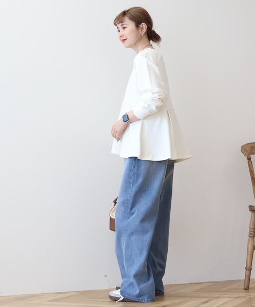 AMERICAN HOLIC(アメリカンホリック)の「袖ボリュームペプラムスウェット(スウェット・レディース・オフホワイト/ブラック/ミント・L/M)」の15枚目の写真