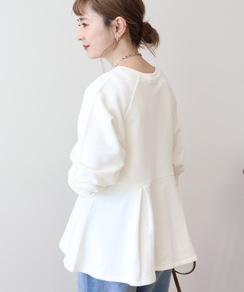 AMERICAN HOLIC(アメリカンホリック)の「袖ボリュームペプラムスウェット(スウェット・レディース・オフホワイト/ブラック/ミント・L/M)」の18枚目の写真