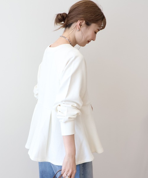 AMERICAN HOLIC(アメリカンホリック)の「袖ボリュームペプラムスウェット(スウェット・レディース・オフホワイト/ブラック/ミント・L/M)」の19枚目の写真