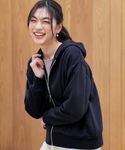 ANY（エニィ）の「ダンボールジップパーカー（パーカー・レディース・ホワイト系/ライトグレー系/ネイビー系・F）」の6枚目の写真