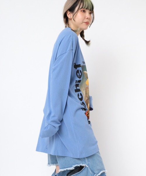 RNA(アールエヌエー)の「M2387 フラワーラビットロングT(Tシャツ/カットソー・レディース・ホワイト/ブルー・MEDIUM)」の6枚目の写真