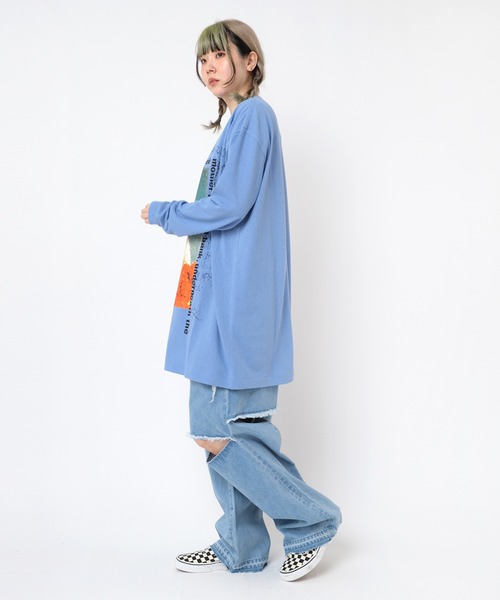 RNA(アールエヌエー)の「M2387 フラワーラビットロングT(Tシャツ/カットソー・レディース・ホワイト/ブルー・MEDIUM)」の22枚目の写真