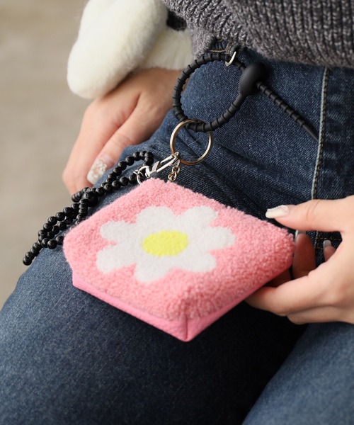 セール】デザイン ふわふわ ミニポーチチャーム 小物入れ（ポーチ