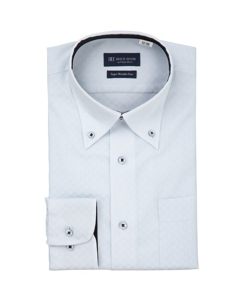 TOKYO SHIRTS(トウキョウシャツ)の「超形態安定ノーアイロン ボタンダウン 長袖ビジネスワイシャツ(ビジネスシャツ・メンズ・ライトブルー・首回り47cm-裄丈90cm/首回り39cm-裄丈88cm/首回り41cm-裄丈90cm/首回り42cm-裄丈90cm/首回り43cm-裄丈90cm/首回り45cm-裄丈82cm/首回り45cm-裄丈86cm/首回り45cm-裄丈90cm/首回り47cm-裄丈86cm)」の1枚目の写真