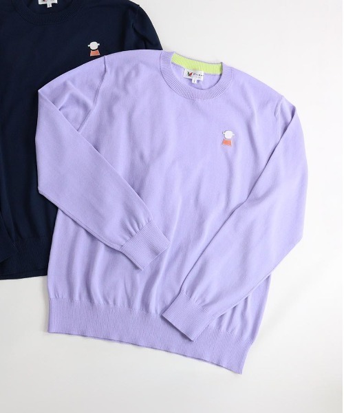 Picone CLUB(ピッコーネクラブ)の「コットン混ニットプルオーバー(ニット/セーター・レディース・ネイビー/イエロー/ライトパープル/ピンク・S/M)」の3枚目の写真