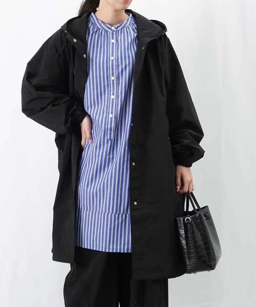 LUCA/LADY LUCK LUCA（ルカ/レディラックルカ）の「LC/LLL モッズコート/ナイロンロングモッズコート（モッズコート・レディース・ブラック/オフホワイト・FREE）」の5枚目の写真