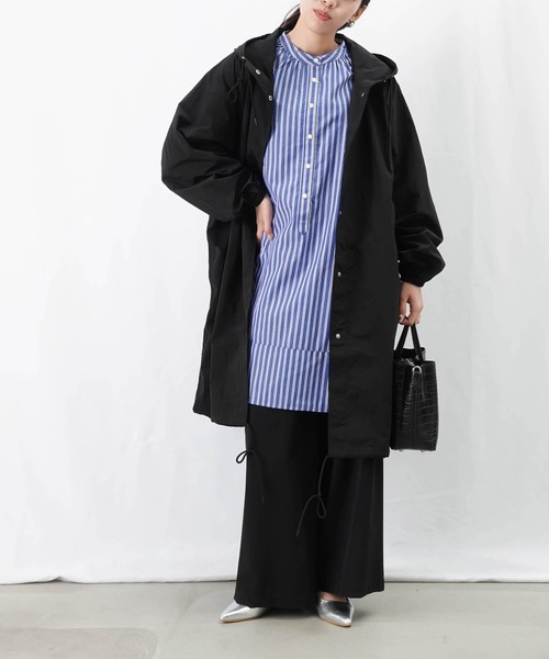 LUCA/LADY LUCK LUCA（ルカ/レディラックルカ）の「LC/LLL モッズコート/ナイロンロングモッズコート（モッズコート・レディース・ブラック/オフホワイト・FREE）」の8枚目の写真