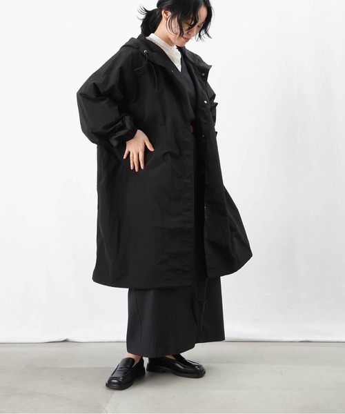 LUCA/LADY LUCK LUCA（ルカ/レディラックルカ）の「LC/LLL モッズコート/ナイロンロングモッズコート（モッズコート・レディース・ブラック/オフホワイト・FREE）」の10枚目の写真