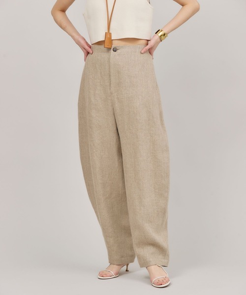美品✨リネン✨カレンソロジー ワイドパンツ フリーサイズ カジュアル Curensology(カレンソロジー)｜ウールワイドパンツ/オフホワイト