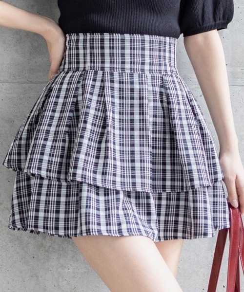 clear（クリア）の「ハイウエストフレアミニスカート[着回し力万能 ガーリー ふんわり]≪再入荷≫（スカート・レディース・ライトベージュ/ブラック/グレー/ブラック系その他/ホワイト系その他/ブラウン・F）」の4枚目の写真