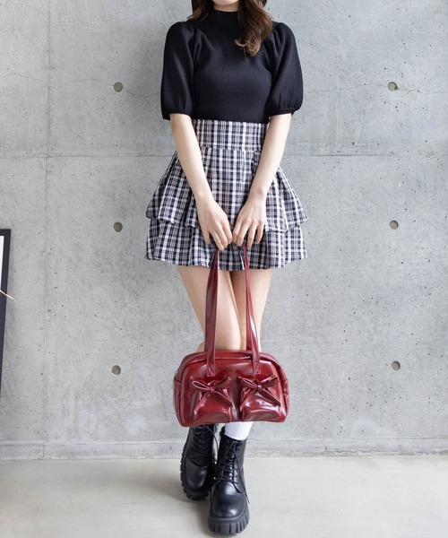 clear（クリア）の「ハイウエストフレアミニスカート[着回し力万能 ガーリー ふんわり]≪再入荷≫（スカート・レディース・ライトベージュ/ブラック/グレー/ブラック系その他/ホワイト系その他/ブラウン・F）」の16枚目の写真