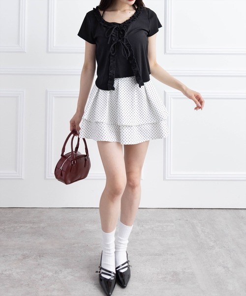 clear（クリア）の「ハイウエストフレアミニスカート[着回し力万能 ガーリー ふんわり]≪再入荷≫（スカート・レディース・ライトベージュ/ブラック/グレー/ブラック系その他/ホワイト系その他/ブラウン・F）」の10枚目の写真