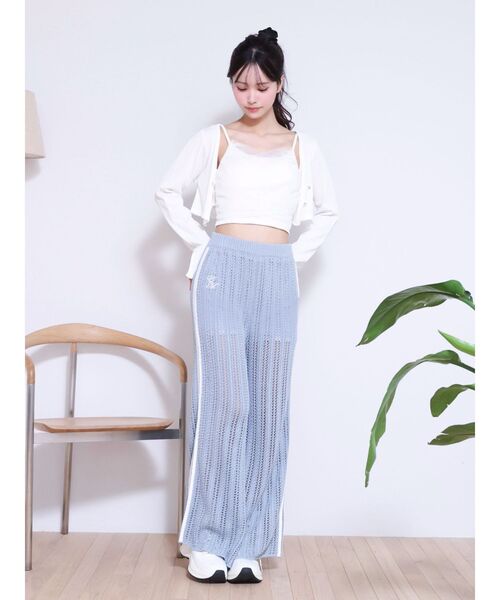 EATME（イートミー）の「透かし編みラインニットワイドパンツ（セットアップ可能）（その他パンツ・レディース・ブラック/オフホワイト/ブルー・FREE）」の9枚目の写真