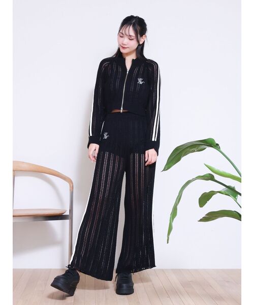 EATME（イートミー）の「透かし編みラインニットワイドパンツ（セットアップ可能）（その他パンツ・レディース・ブラック/オフホワイト/ブルー・FREE）」の13枚目の写真