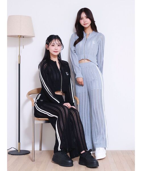 EATME（イートミー）の「透かし編みラインニットワイドパンツ（セットアップ可能）（その他パンツ・レディース・ブラック/オフホワイト/ブルー・FREE）」の16枚目の写真