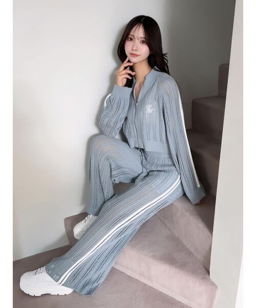 EATME（イートミー）の「透かし編みラインニットワイドパンツ（セットアップ可能）（その他パンツ・レディース・ブラック/オフホワイト/ブルー・FREE）」の17枚目の写真