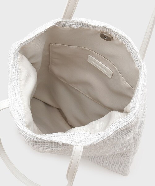 UNTITLED（アンタイトル）の「スパンコールメッシュトート（トートバッグ・レディース・ライトベージュ/ホワイト/ブラック・99）」の9枚目の写真