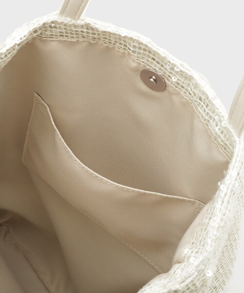 UNTITLED（アンタイトル）の「スパンコールメッシュトート（トートバッグ・レディース・ライトベージュ/ホワイト/ブラック・99）」の14枚目の写真