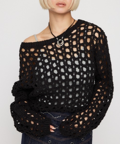 ニット セーター LOOSE NECK LOW GAUGE ニット レディース LOOSE NECK LOW GAUGE ニット（ニット/セーター）｜LAGUA GEM